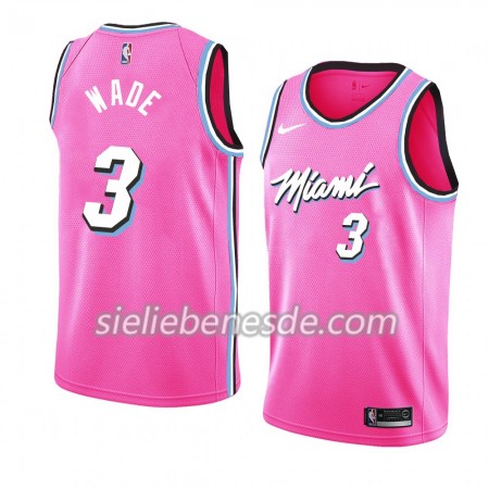 Herren NBA Miami Heat Trikot Dwyane Wade 3 2018-19 Nike Pink Swingman